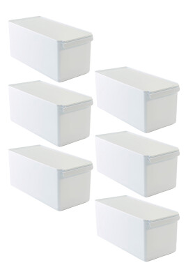 Kapaklı Buzdolabı Içi Organizer Dolap Içi Düzenleyici Saklama Kabı 165*355*160Mm Beyaz 6 Lı - Primanova