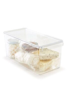 Kapaklı Buzdolabı Içi Organizer Dolap Içi Düzenleyici Saklama Kabı 165*355*160Mm Şeffaf 6 Lı - 3