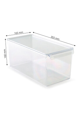 Kapaklı Buzdolabı Içi Organizer Dolap Içi Düzenleyici Saklama Kabı 165*355*160Mm Şeffaf 6 Lı - 4