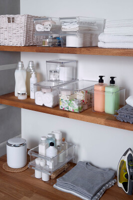 Kapaklı Buzdolabı Içi Organizer Dolap Içi Düzenleyici Saklama Kabı 165*355*160Mm Şeffaf 6 Lı - 7