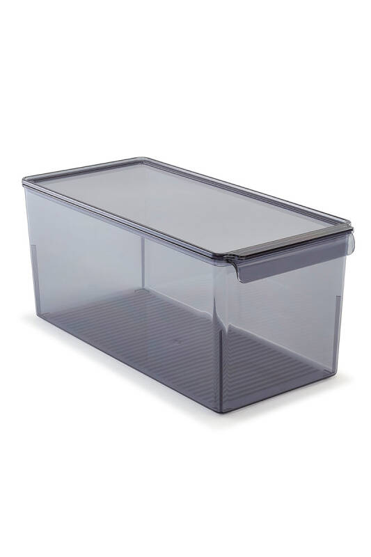 Kapaklı Buzdolabı Ve Dolap Içi Mutfak Banyo Düzenleyici 165*355*160Mm Şeffaf Siyah 6Lı - 2