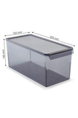 Kapaklı Buzdolabı Ve Dolap Içi Mutfak Banyo Düzenleyici 165*355*160Mm Şeffaf Siyah 6Lı - 4