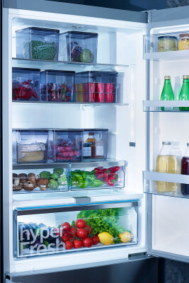 Kapaklı Buzdolabı Ve Dolap Içi Mutfak Banyo Düzenleyici 165*355*160Mm Şeffaf Siyah 6Lı - 6