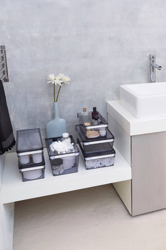 Kapaklı Buzdolabı Ve Dolap Içi Mutfak Banyo Düzenleyici 165*355*160Mm Şeffaf Siyah 6Lı - 7