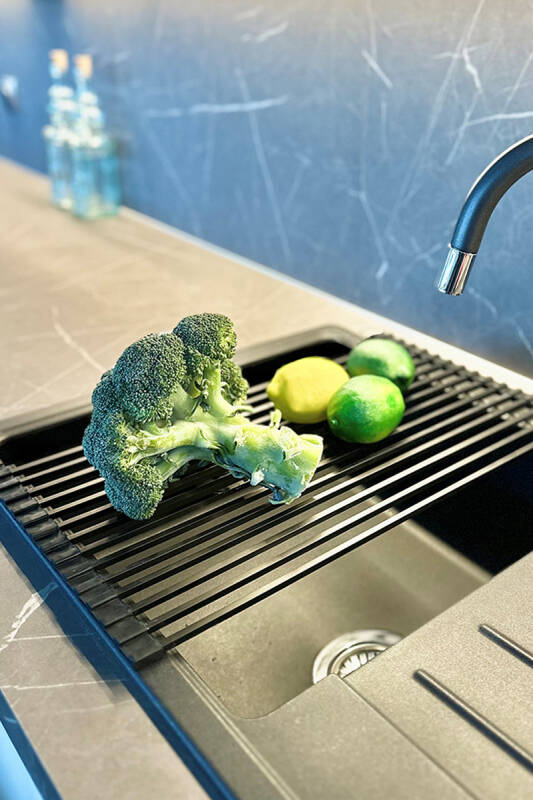 Lavabo Üstü Katlanabilen Bulaşıklık Paslanmaz Aluminyum - Siyah - 2