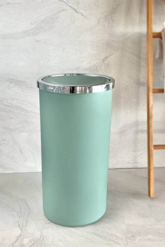 Lenox 35 LT Döner Kapaklı Banyo Mutfak Ofis Çöp Kovası - Açık Yeşil - 6