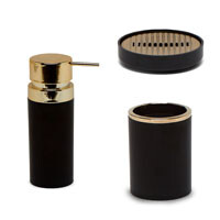 Lenox 3 Lü Banyo Seti-Siyah-Altın Çerçeve - Primanova