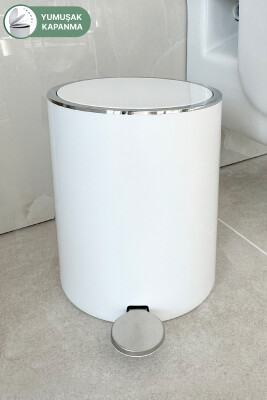 Lenox 5 Lt Pedallı Banyo Mutfak Ofis Çöp Kovası Beyaz - 1