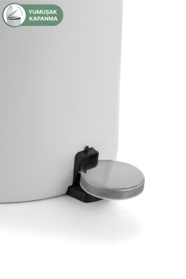Lenox 5 LT Pedallı Banyo Mutfak Ofis Çöp Kovası - Beyaz - 4