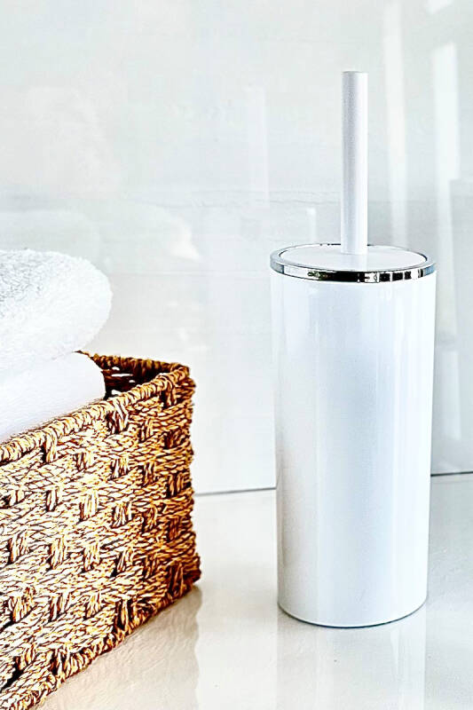 Lenox 5 Lt Pedallı Banyo Çöp Kovası Tuvalet Fırçası Set Beyaz 2'Li - 3
