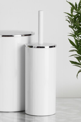 Lenox 5 Lt Pedallı Banyo Çöp Kovası Tuvalet Fırçası Set Beyaz 2'Li - 7