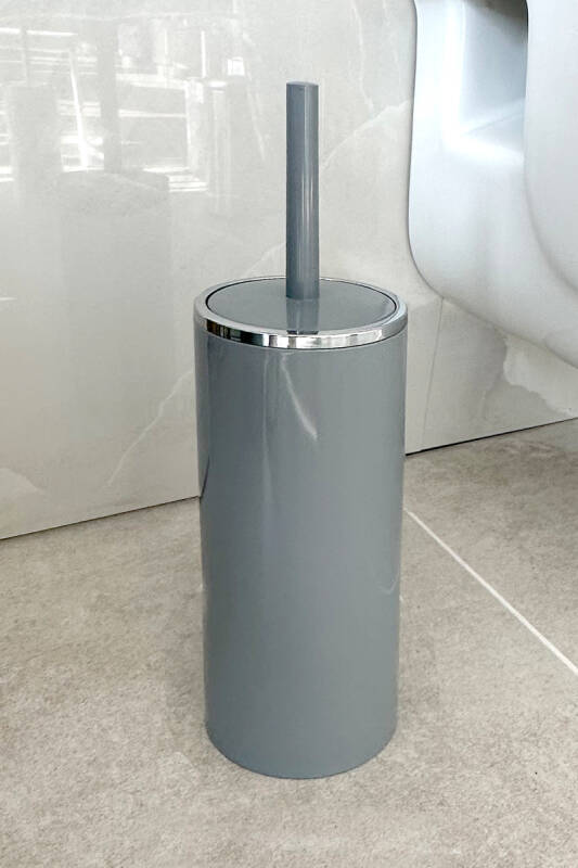 Lenox 5 Lt Pedallı Banyo Çöp Kova Tuvalet Fırçası Set Gri 2'Li - 2