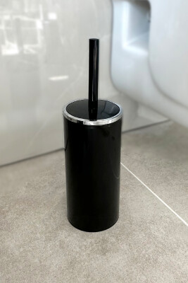Lenox 5 Lt Pedallı Banyo Çöp Kovası Tuvalet Fırçası Set Siyah 2'Li - 3