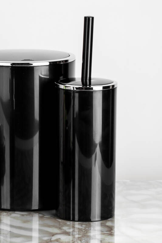 Lenox 5 Lt Pedallı Banyo Çöp Kovası Tuvalet Fırçası Set Siyah 2'Li - 7