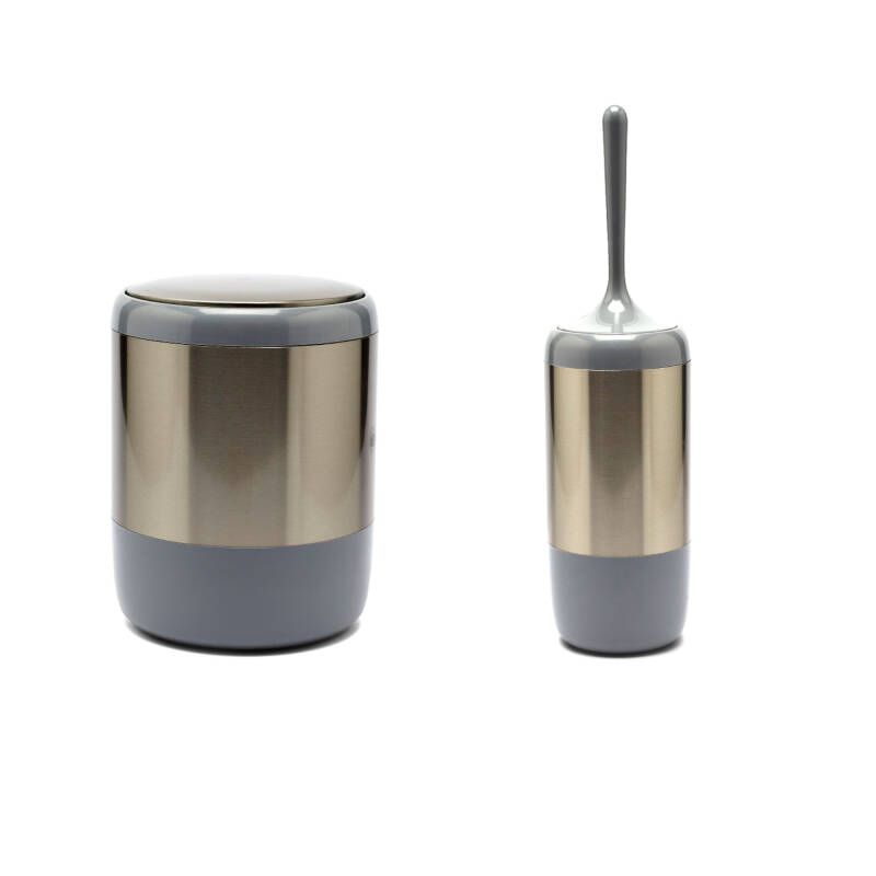 Lima Krom Dekorlu 2'li Set - Gri & Krom - 1
