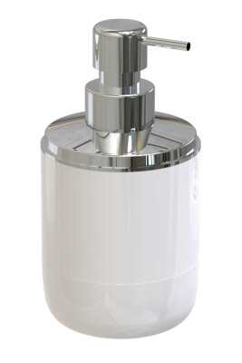 Lima Xl Sıvı Sabunluk Krom Dekorlu -Beyaz - Primanova