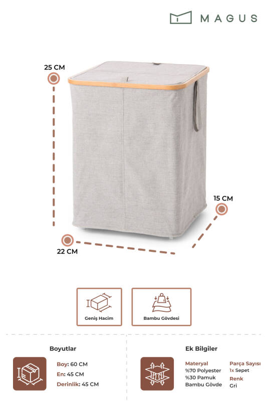 Magus Rolls Çamaşır Sepeti - 3