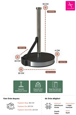 Mega Kağıt Havluluk - Siyah - 3