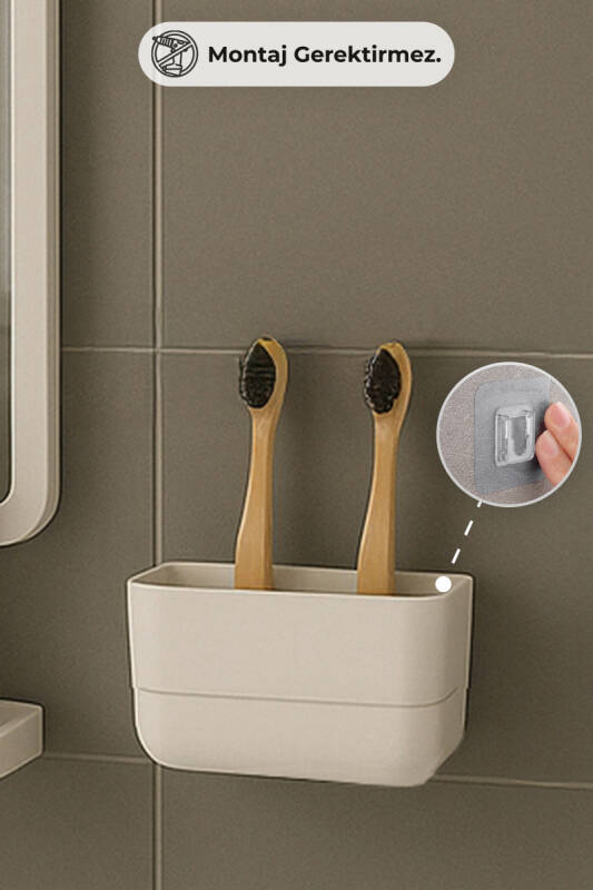 Moliette Yapışkanlı Diş Fırçalık - Beyaz - 2