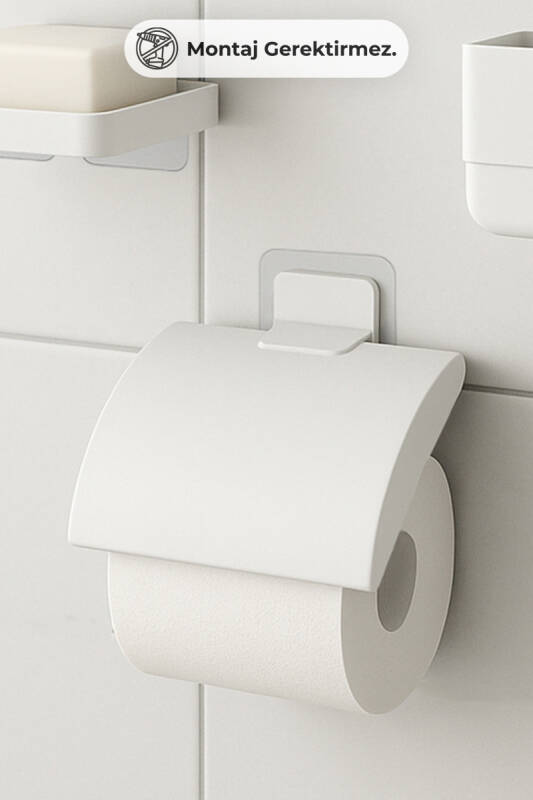 Moliette Yapışkanlı Tuvalet Kağıtlık - Beyaz - 1
