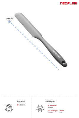 Neoflam İnce Silikon Pasta Spatulası - Gri - Neoflam (1)