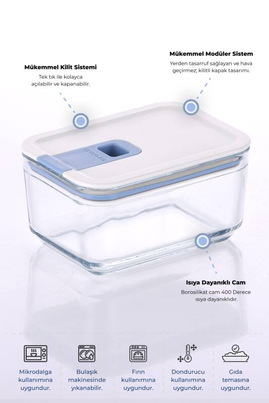 Neoflam Perfect Seal Cam Saklama Kabı 350 ML - 1