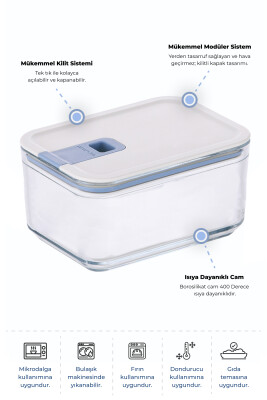 Neoflam Perfect Seal Derin Cam Saklama Kabı 1100 ML - 1