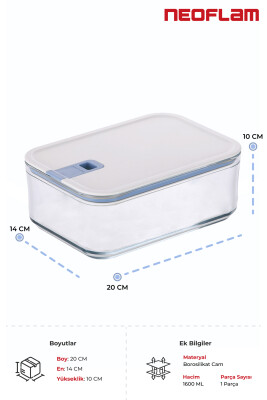 Neoflam Perfect Seal Derin Cam Saklama Kabı 1600 ML - 2