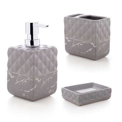 Nero Gri 3'Lü Banyo Seti - Primanova