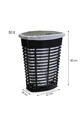 Palm Kirli Çamaşır Sepeti-İç Dış Antrasit Gri - 5
