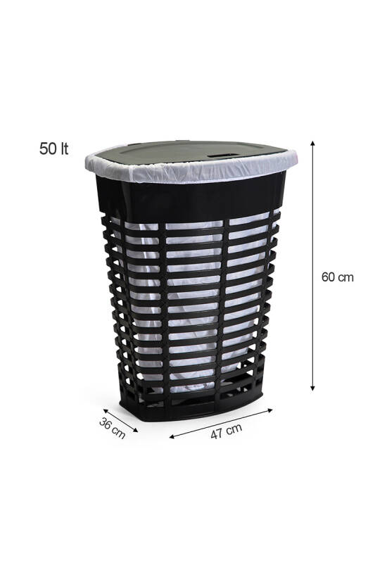 Palm Kirli Çamaşır Sepeti-İç Dış Antrasit Gri - 5