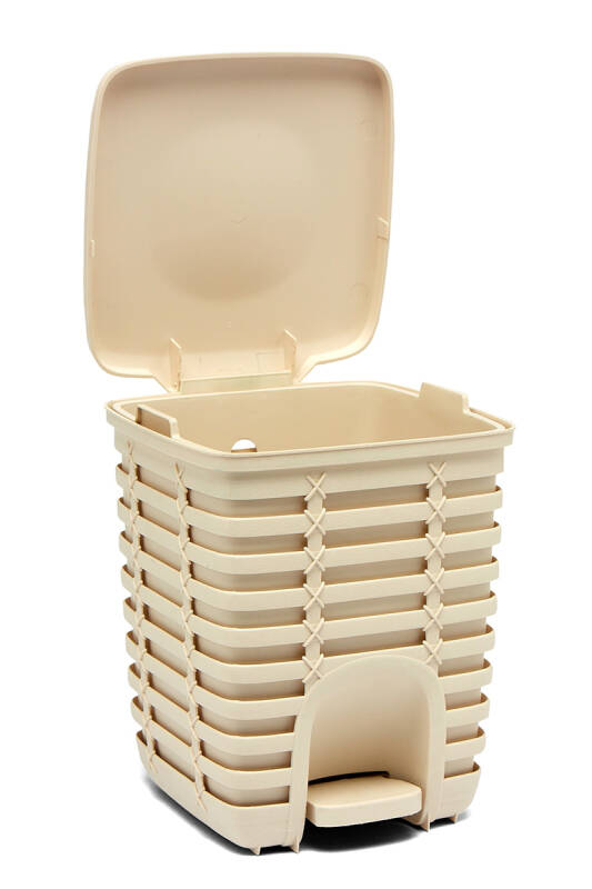 Palm Pedallı Kare Çöp Kovası 9 Lt - Bej - 2