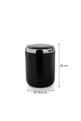 PASİFİK 3 LT ÇÖP KOVASI PLASTİK KAPAKLI SİYAH - 3