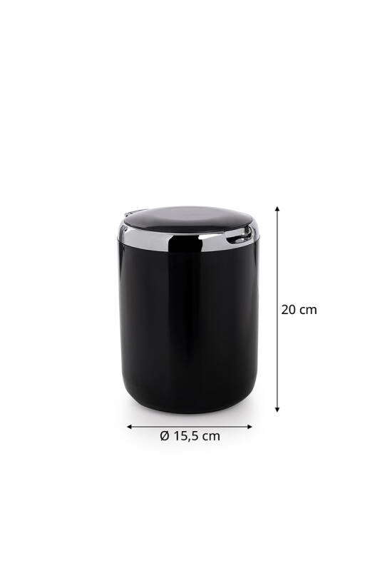 PASİFİK 3 LT ÇÖP KOVASI PLASTİK KAPAKLI SİYAH - 3