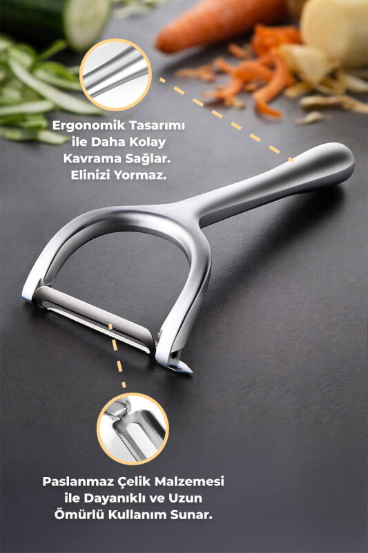 Paslanmaz Çelik Dikey Soyucu - Metalik - 2