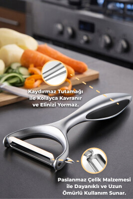 Paslanmaz Çelik Dikey Soyucu - Metalik - Primanova (1)