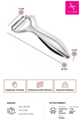 Paslanmaz Çelik Dikey Soyucu - Metalik - 3