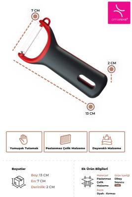 Paslanmaz Çelik Dikey Soyucu - Siyah - 3