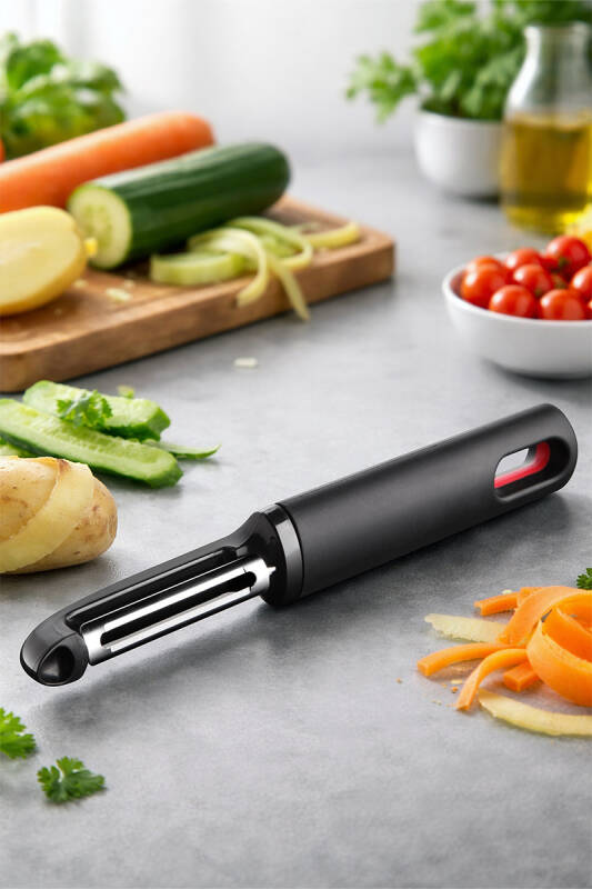 Paslanmaz Çelik Yatay Soyucu - Siyah - 1