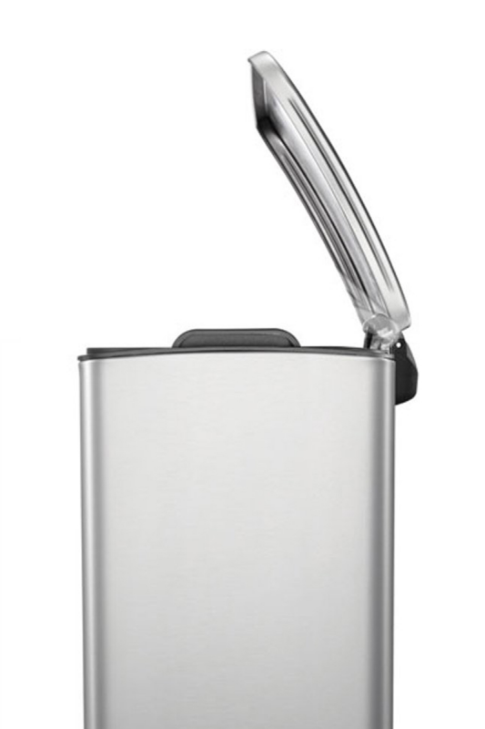 E-Cube 12 LT Yumuşak Kapanan Pedallı Banyo Mutfak Ofis Çelik Çöp Kovası - Inox - 7