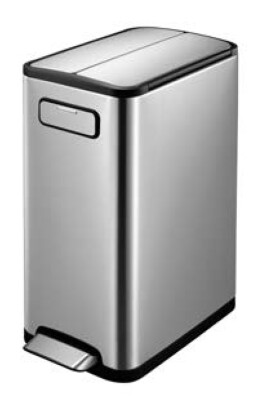 Dikdörtgen Paslanmaz Çelik Pedallı Mutfak Banyo Çöp Kovası 30 Lt - Primanova