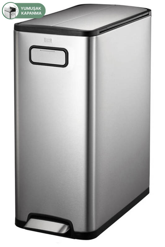 Ecofly 30 LT Yumuşak Kapanan Pedallı Banyo Mutfak Ofis Çelik Çöp Kovası - 1