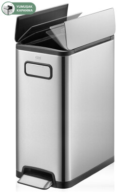 Ecofly 30 LT Yumuşak Kapanan Pedallı Banyo Mutfak Ofis Çelik Çöp Kovası - 4