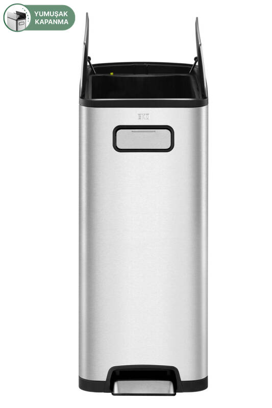 Ecofly 30 LT Yumuşak Kapanan Pedallı Banyo Mutfak Ofis Çelik Çöp Kovası - 6