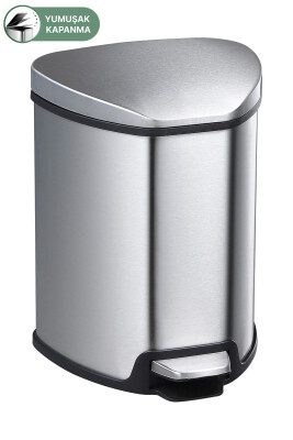 Grace 5 LT Yumuşak Kapanan Pedallı Banyo Mutfak Ofis Çelik Çöp Kovası - 5