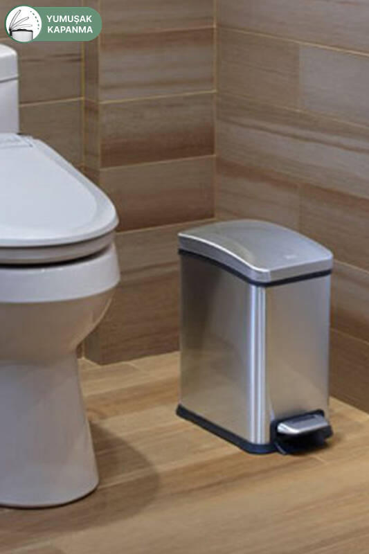 Rejoice 8 LT Yumuşak Kapanan Pedallı Banyo Mutfak Ofis Çelik Çöp Kovası - 2