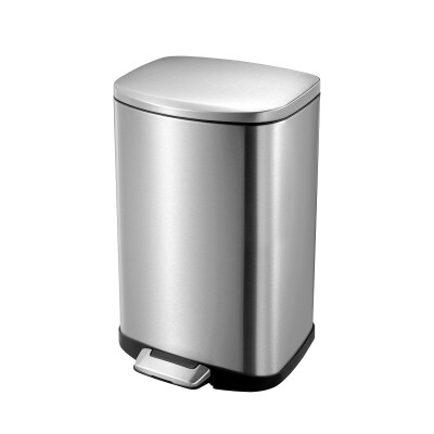 Della Paslanmaz Çelik 50 Lt Mutfak Ofis Oval Soft Close Pedallı Çöp Kovası - Primanova