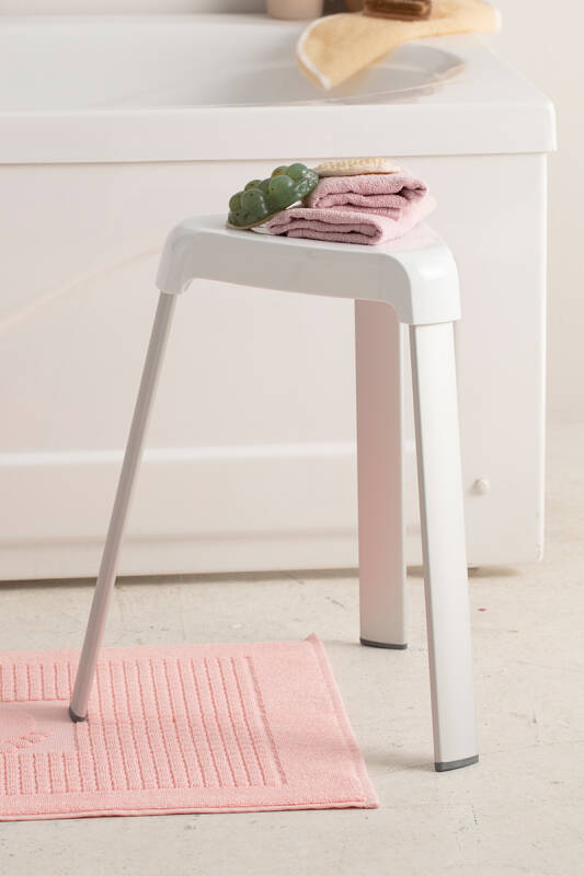Paslanmaz Aluminyum Banyo Taburesi Beyaz 120 Kg Taşıma - 1
