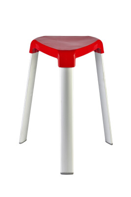 Paslanmaz Aluminyum Banyo Taburesi Kırmızı 120 Kg Taşıma - 1