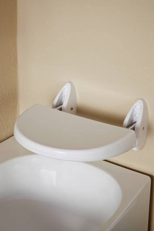 Duvara Monte Yaşlı Ve Engelli Destek Banyo Kuvet Oturağı Beyaz - 1